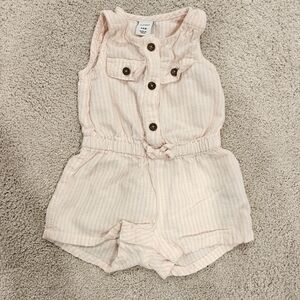 Old Navy Baby Girl Light Pink Striped Romper 3-6m